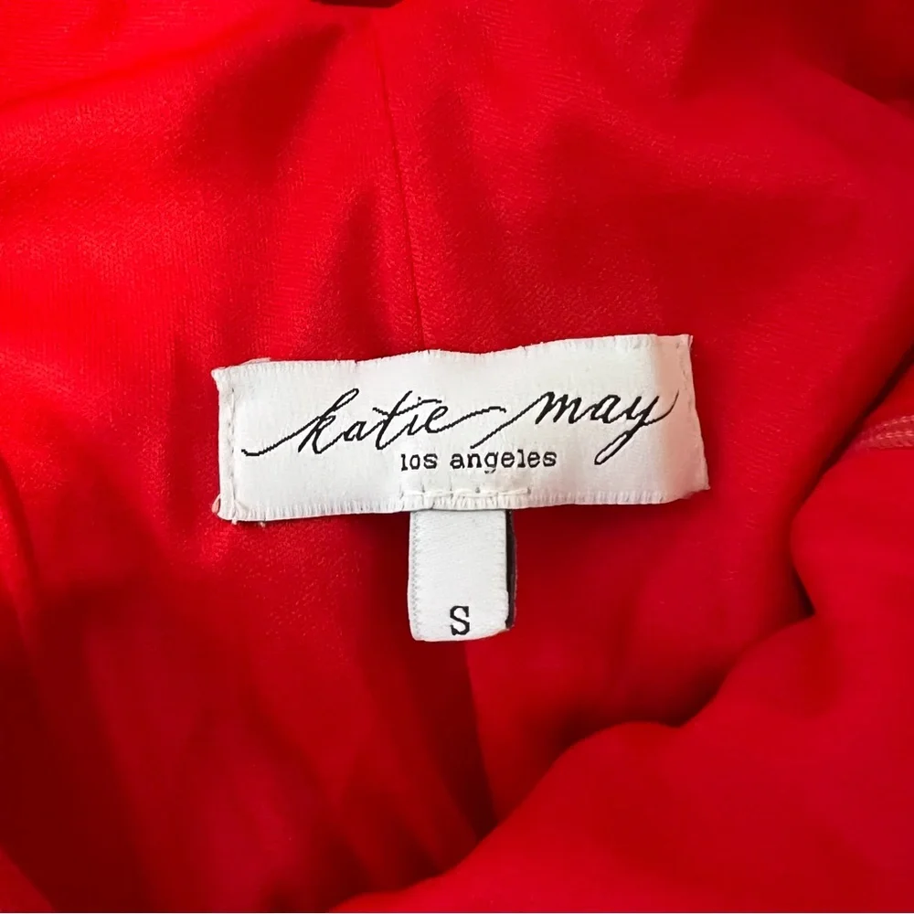 NEW NWT Katie May X REVOLVE Edgy One Shoulder Maxi Gown In Cherry Red
